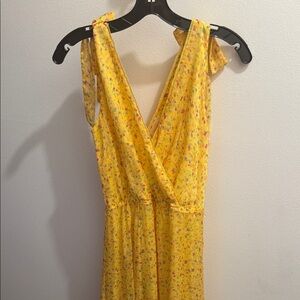 Yellow Floral Sleeveless Dress